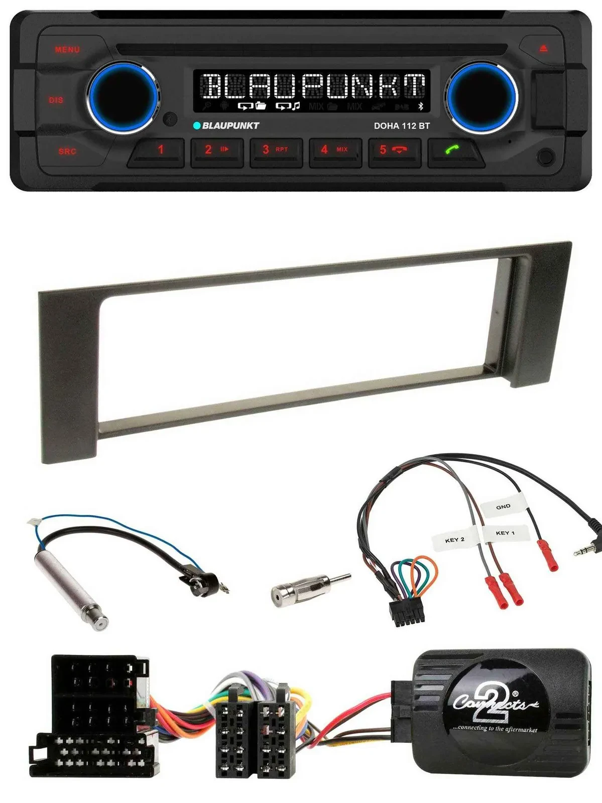Blaupunkt Lenkrad MP3 CD Bluetooth USB Autoradio für Audi A4 2000-2004 ISO