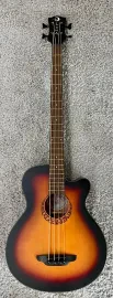 Luna Tribal 34" Scale-Length Acoustic-Electric Bass Guitar, Tobacco Sunburst