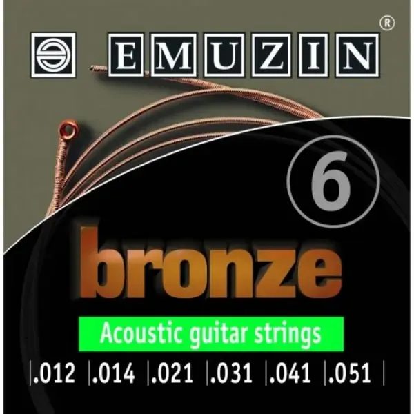 Струна для акустической гитары Emuzin .051, фосфорная бронза, калибр 51