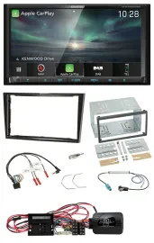 Kenwood Bluetooth USB 2DIN Lenkrad TMC DAB Navigation für Opel Corsa D Klavierla