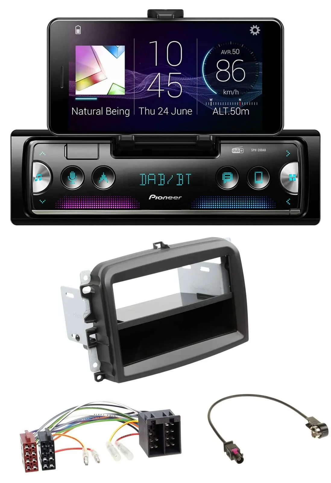 Автомагнитола Pioneer с USB, MP3, Bluetooth, DAB для Fiat 500L (с ISO, с 2012)