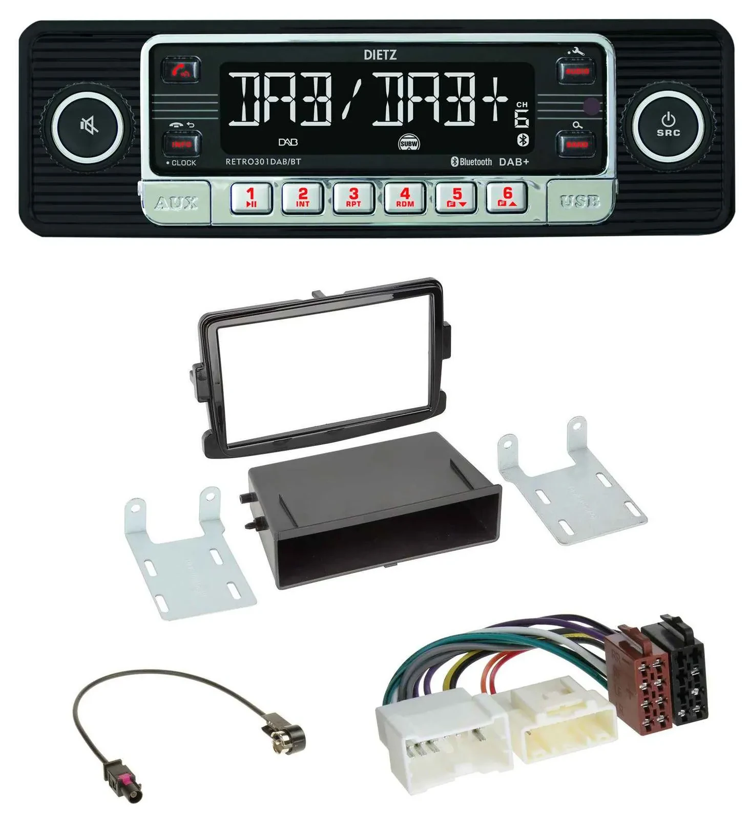 Dietz USB DAB MP3 Bluetooth Autoradio für Dacia Lodgy Sandero Opel Vivaro