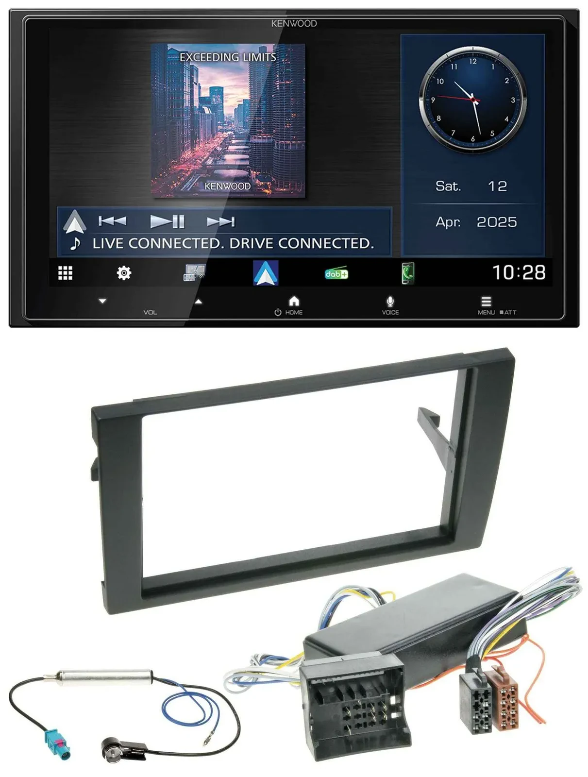 Kenwood Bluetooth 2DIN USB DAB MP3 Autoradio für Audi A4 04-08 B7 Bose Aktivsyst