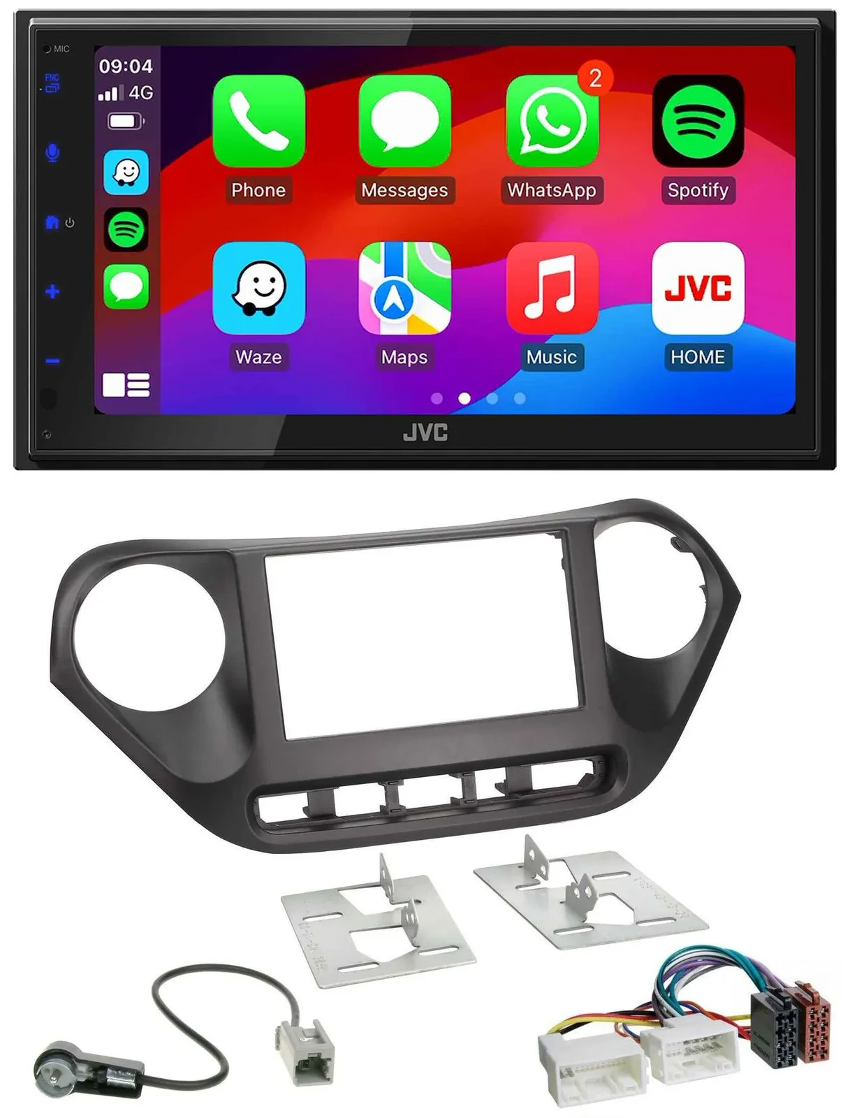JVC Bluetooth USB MP3 2DIN DAB Autoradio für Hyundai i10 (ab 2013)