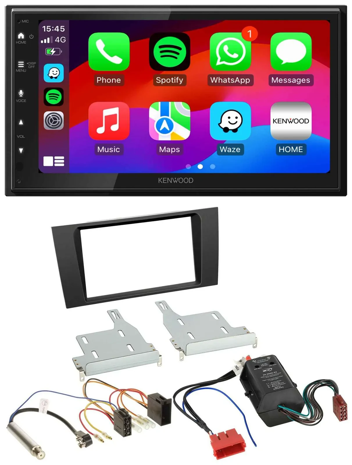 Kenwood MP3 USB DAB 2DIN Bluetooth Autoradio für Audi A4 B5 99-01 Symphony Bose
