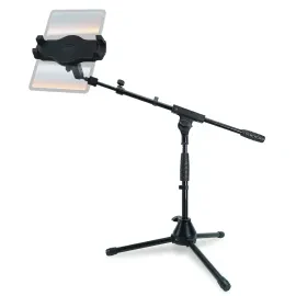 Стойка для микрофона keepdrum MS01T низкая с держателем для смартфона/планшета