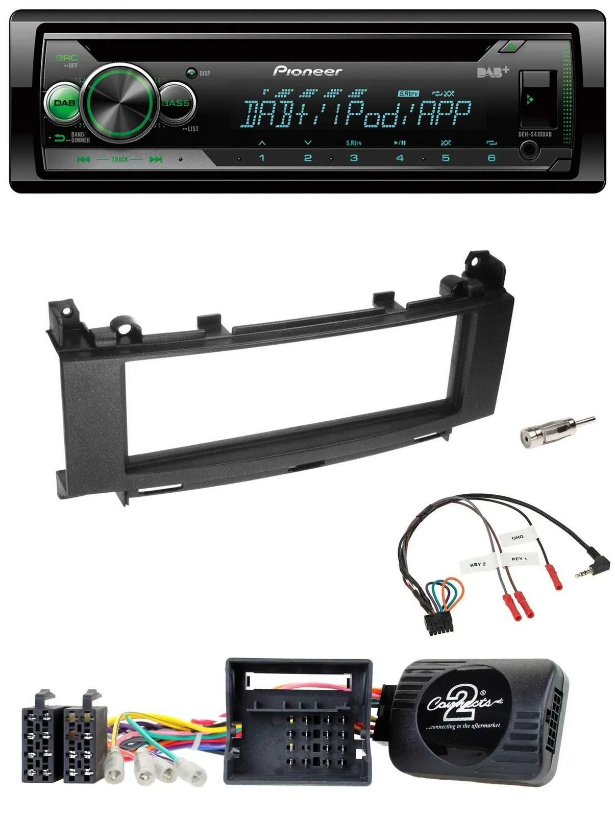 Автомагнитола для Mercedes A‑Class 05–12, B‑Class 05 Pioneer USB, MP3, DAB, CD, поддержка кнопок на руле