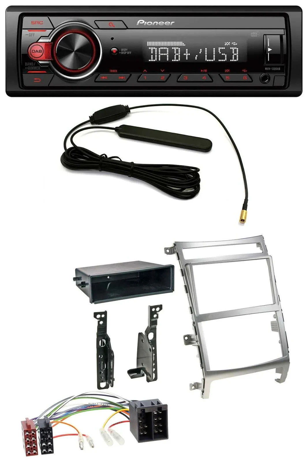 Автомагнитола Pioneer 1-DIN, MP3, DAB, USB, AUX, серебристая, для Hyundai ix55 (2009–2012)