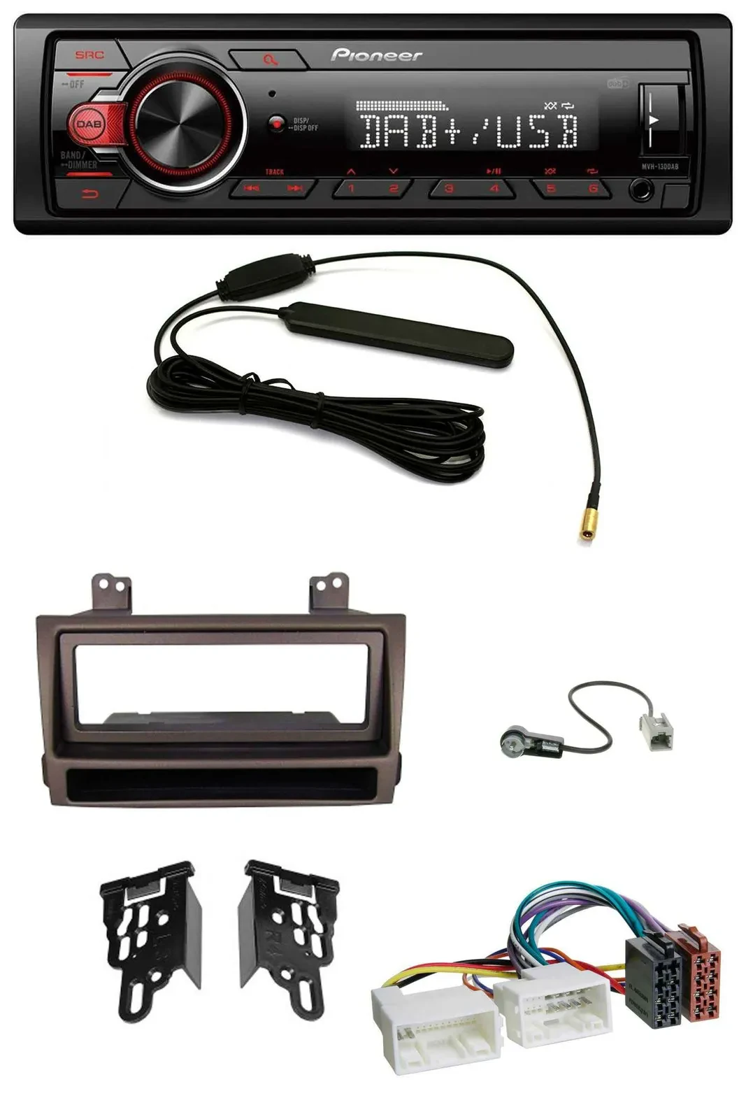 Автомагнитола для Hyundai Sonata (с 2009) Pioneer 1DIN DAB MP3 USB AUX тёмно-коричневый металлик