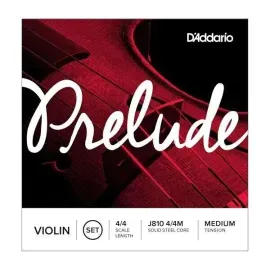 Струны для скрипки D'Addario Prelude J810 4/4M (набор, 4 шт.), размер 4/4, среднее натяжение