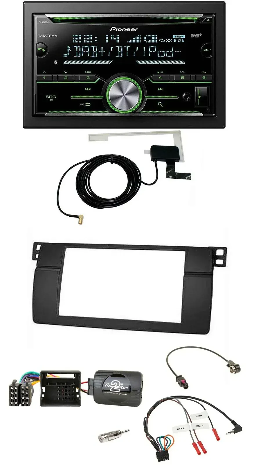 Pioneer CD USB Lenkrad Bluetooth 2DIN DAB Autoradio für BMW 3er E46 2001-2006 Pr