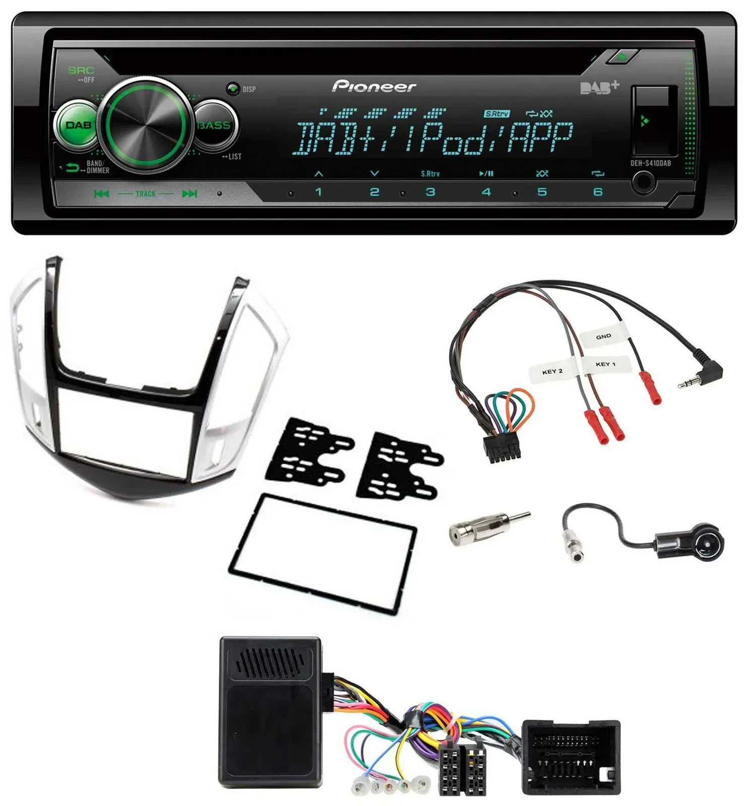 Автомагнитола для Chevrolet Cruze 2011–2016 Pioneer CD USB MP3 DAB серебристая