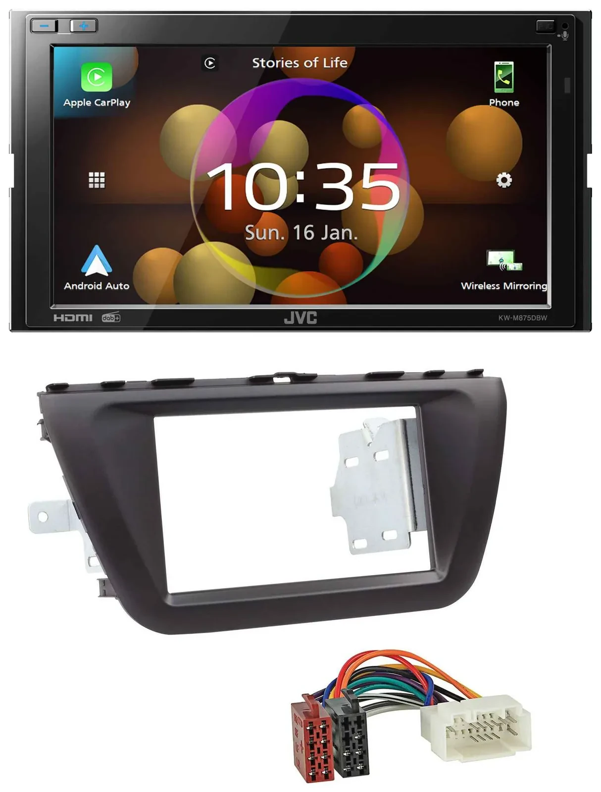 JVC DAB MP3 2DIN Bluetooth USB Autoradio für Suzuki SX4 (ab 2013)