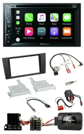 Автомагнитола Pioneer 2DIN USB DVD Bluetooth DAB для Audi A4 1999–2001 (совместима с BOSE, управление с руля)