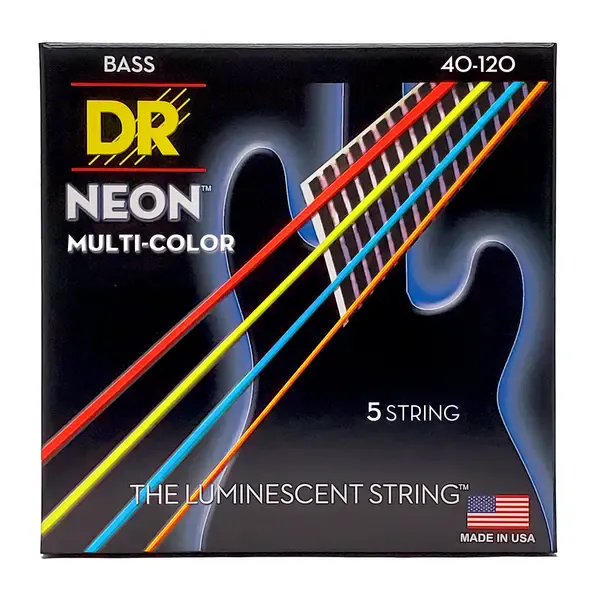 Струны для бас-гитары DR Strings HI-DEF NEON DR NMCB5-40, 40 - 120