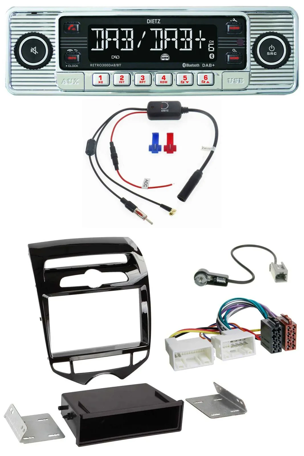 Dietz DAB USB MP3 Bluetooth Autoradio für Hyundai ix20 ab 10 autom. Klima