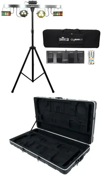 Chauvet GigBar 2.0 DMX LED 4-In-1 Light FX Bar w/Tripod+Footswitch+Remote+Case