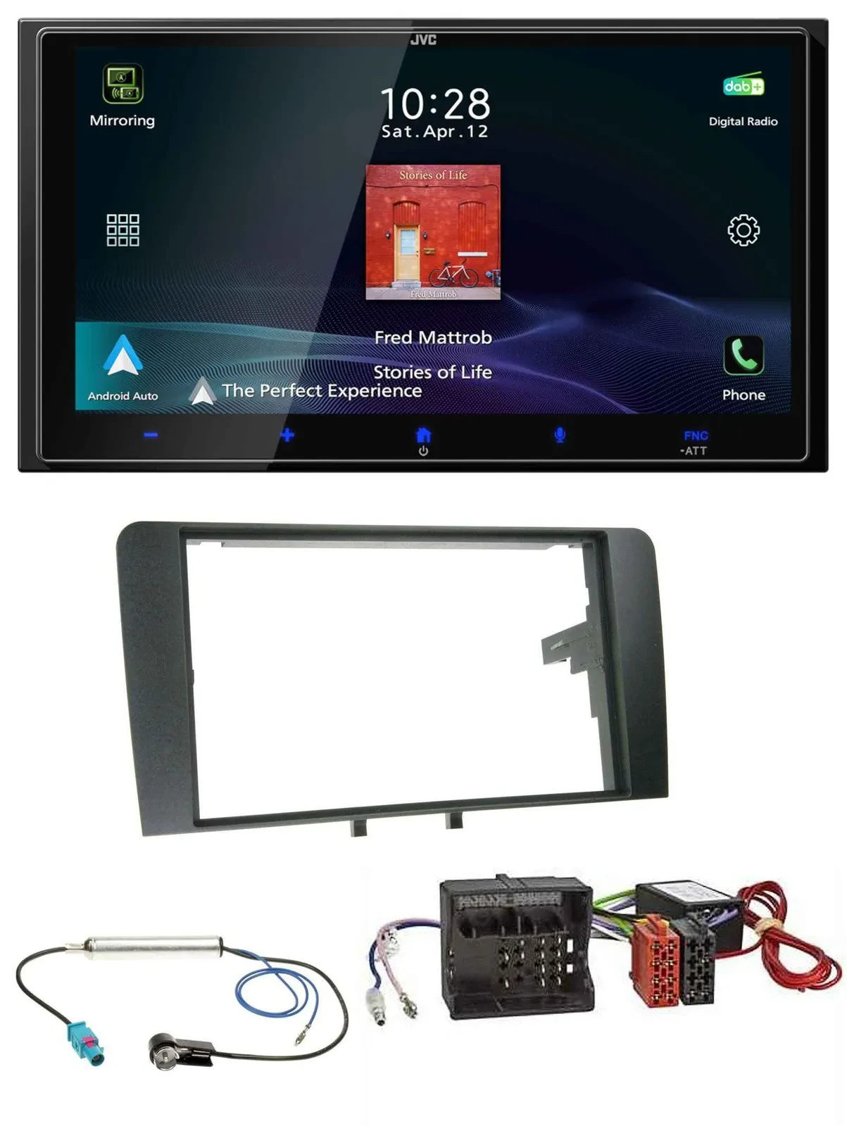 JVC USB Bluetooth 2DIN DAB MP3 Autoradio für Audi A3 8P 2003-2012 Aktivsystem Qu