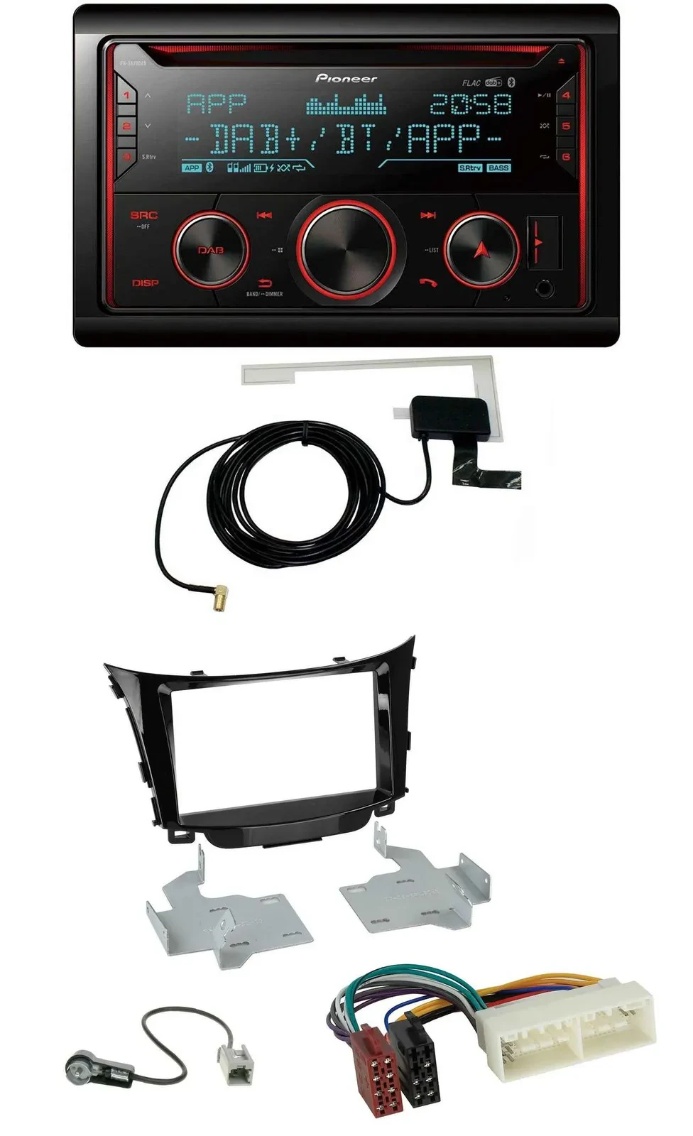 Pioneer 2DIN MP3 DAB USB CD Bluetooth Autoradio für Hyundai I30 (ab 2017)