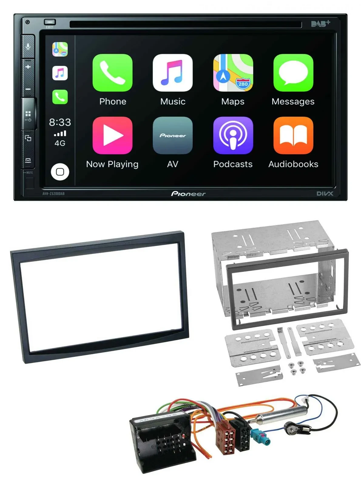 Pioneer DVD 2DIN MP3 DAB Bluetooth USB Autoradio für Peugeot 207 307 Expert Part