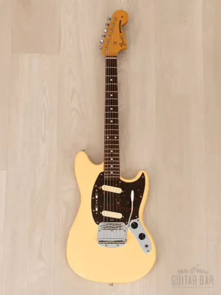 Электрогитара Fender Mustang 1969 Vintage Reissue MG69 SS Yellow White w/gigbag Japan 2004