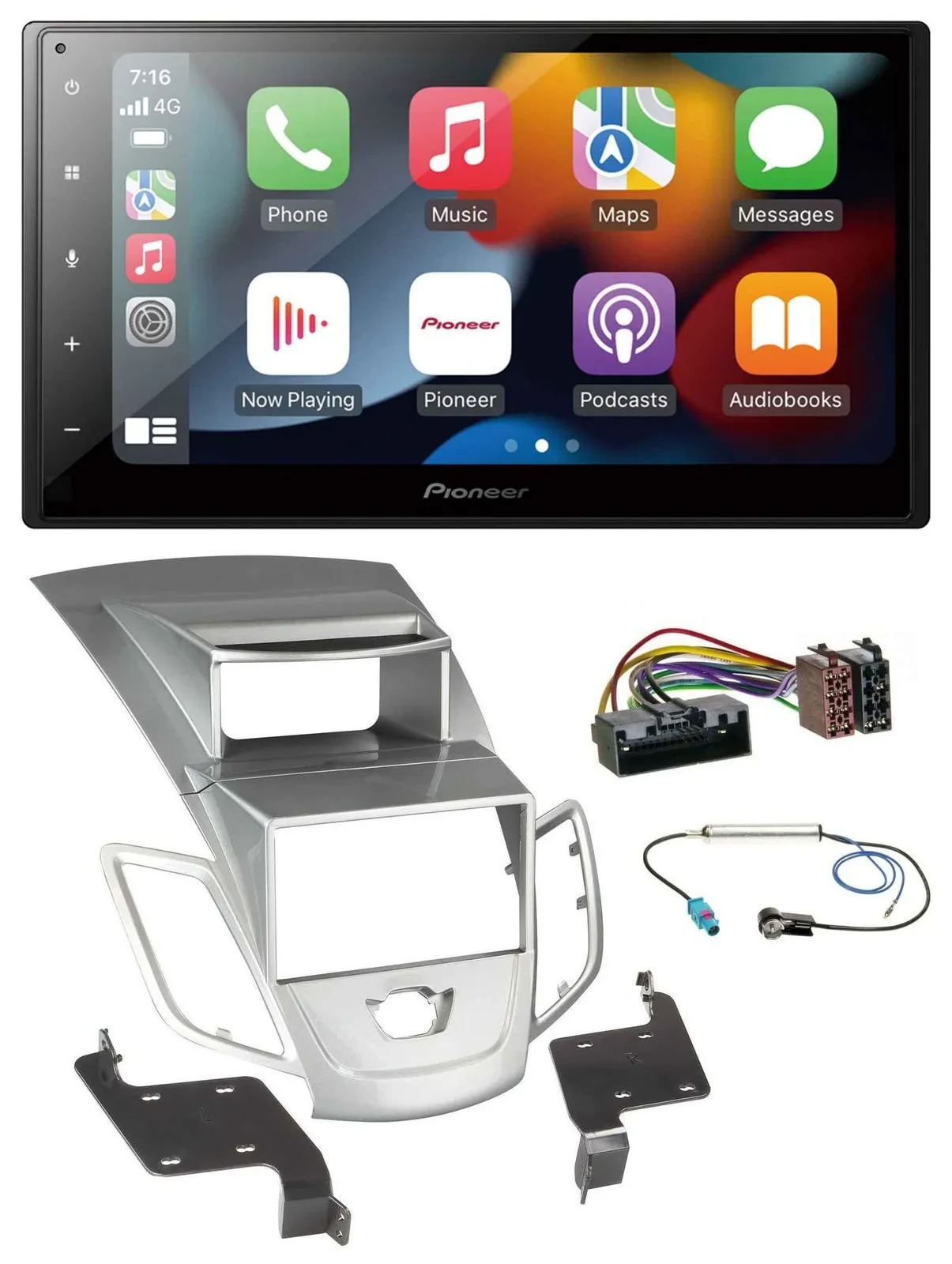 Pioneer DAB Bluetooth 2DIN USB MP3 Autoradio für Ford Fiesta 2010-17 Display sil