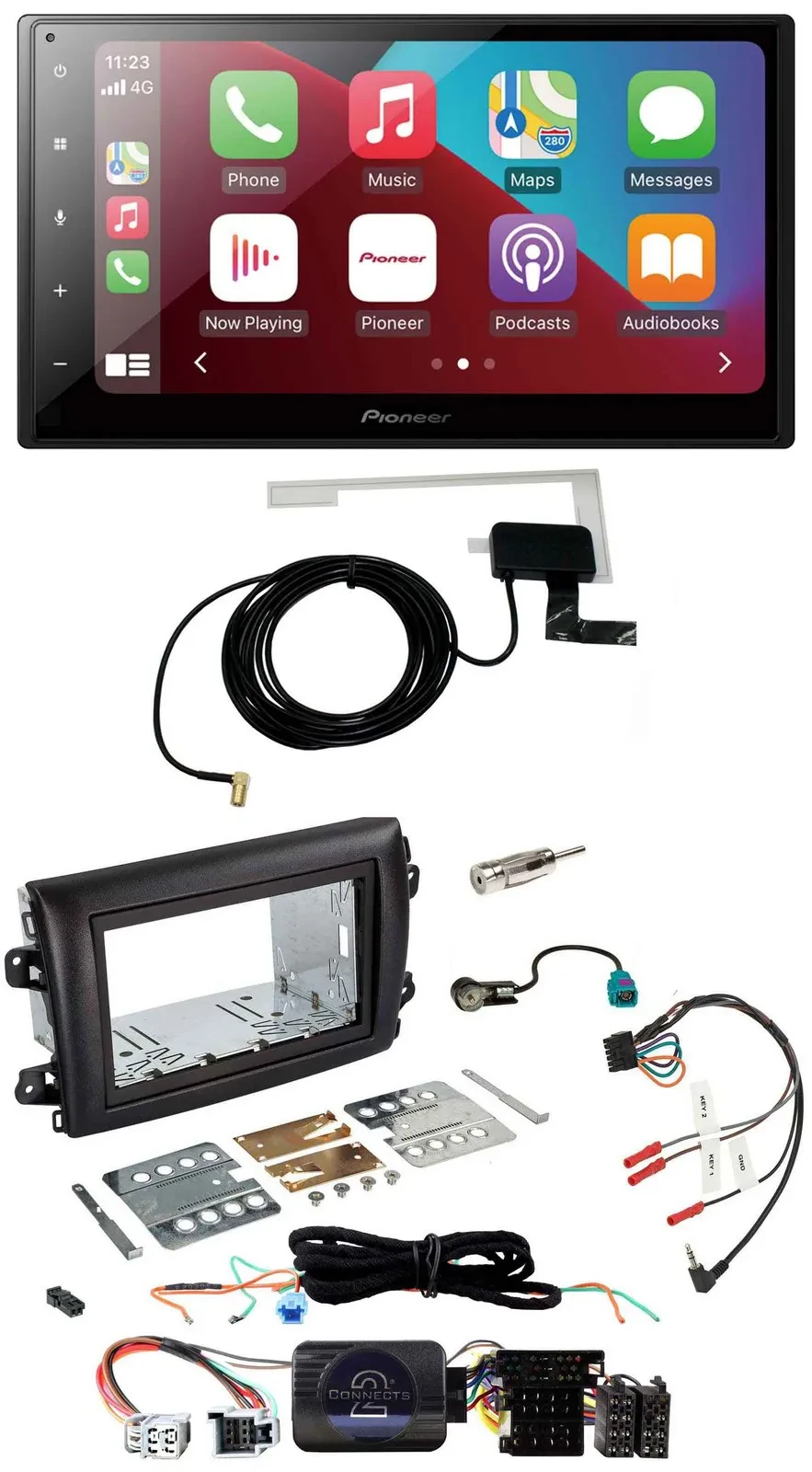 Pioneer USB Bluetooth DAB Lenkrad 2DIN Autoradio für Fiat Ducato Serie 8 ab 2021