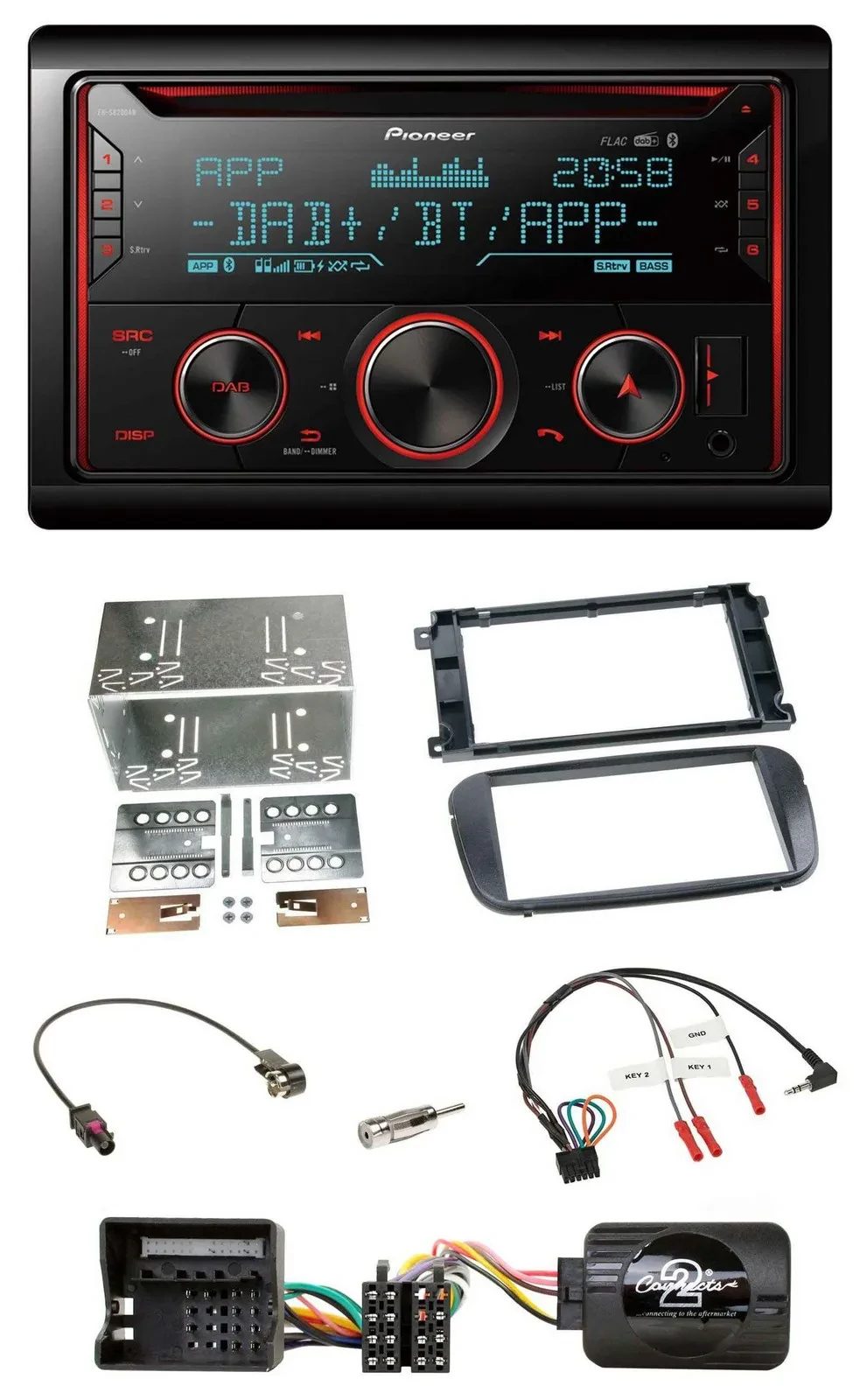 Pioneer 2DIN DAB Lenkrad Bluetooth USB CD Autoradio für Ford Focus C Max Galaxy