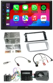 JVC Bluetooth USB Lenkrad 2DIN DAB Autoradio für Ford Mondeo S-Max Profi silber