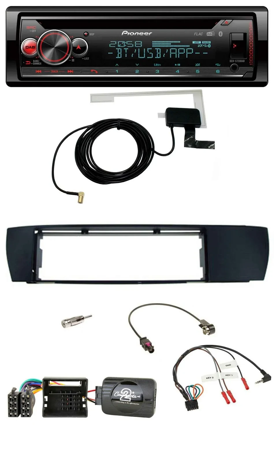 Pioneer DAB CD Lenkrad USB Bluetooth Autoradio für BMW X3 04-10 E83 seitlich