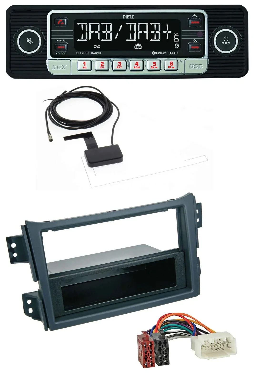 Автомагнитола для Opel Agila B (2008–2014), Suzuki Splash Dietz DAB, Bluetooth, USB, MP3