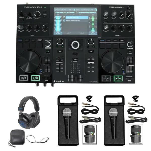 DJ-контроллер с джогом Denon PRIME GO с аксессуарами