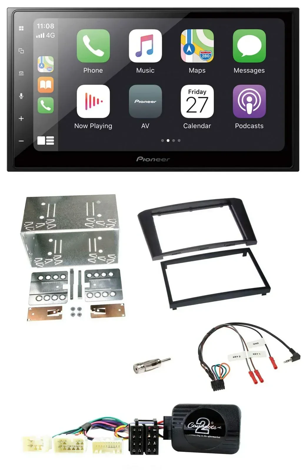 Автомагнитола для Toyota Avensis (2003–2009) Pioneer 2DIN, Bluetooth, DAB, USB