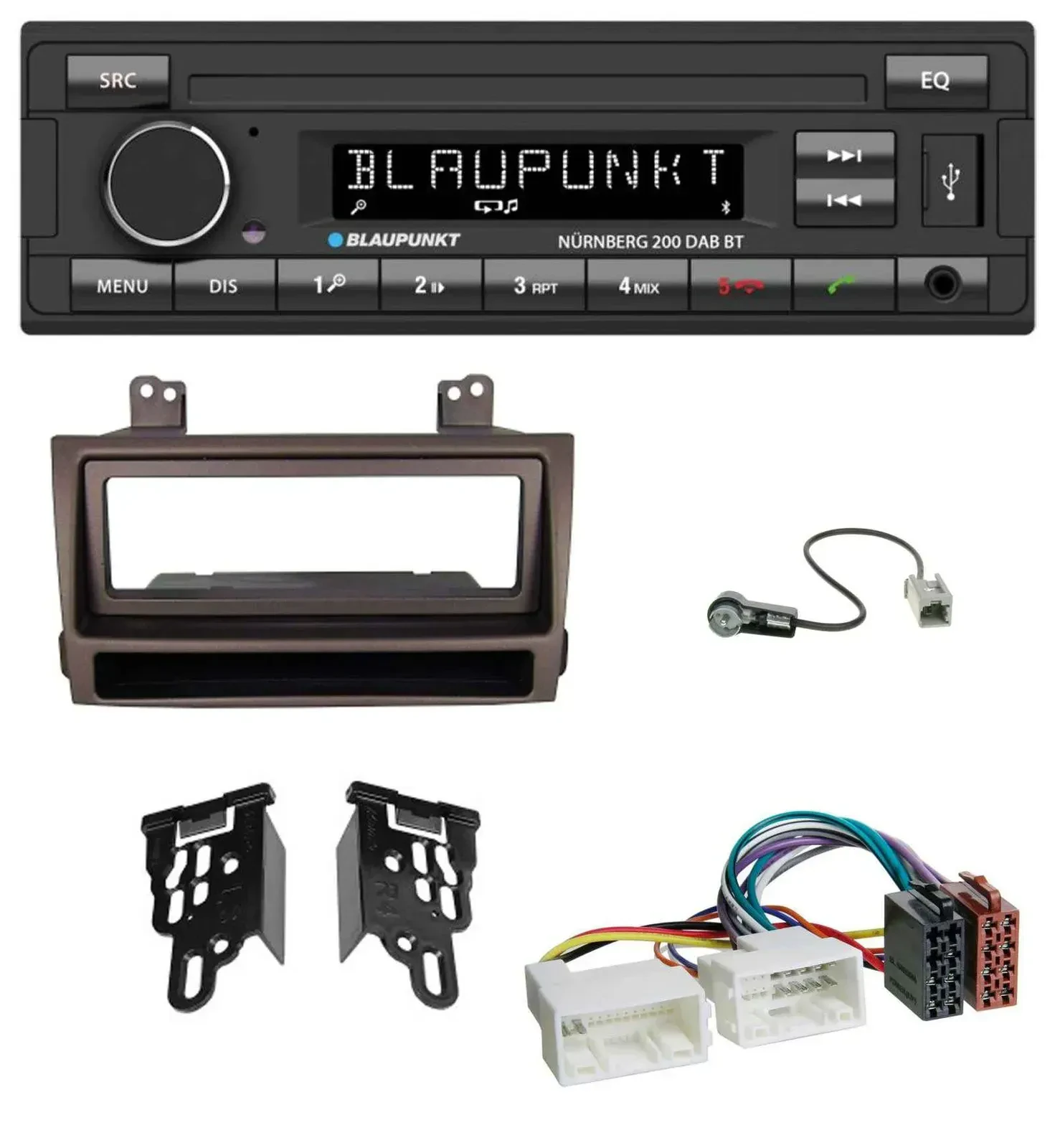 Blaupunkt USB DAB MP3 Bluetooth Autoradio für Hyundai Sonata ab 09 dunkelbraun m
