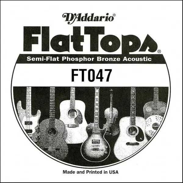 Струна одиночная D'Addario FT047 Semi-Flat Semi-Flat Phosphor Bronze 047