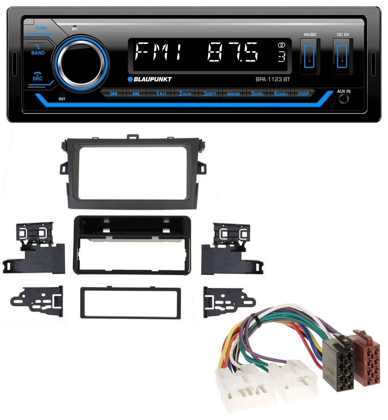 Blaupunkt MP3 Bluetooth USB AUX Autoradio für Toyota Corolla 2009-2012 silber