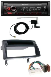 Автомагнитола для Toyota Corolla E12 (2003–2008) Pioneer DAB, USB, MP3, Bluetooth, тёмно-серый