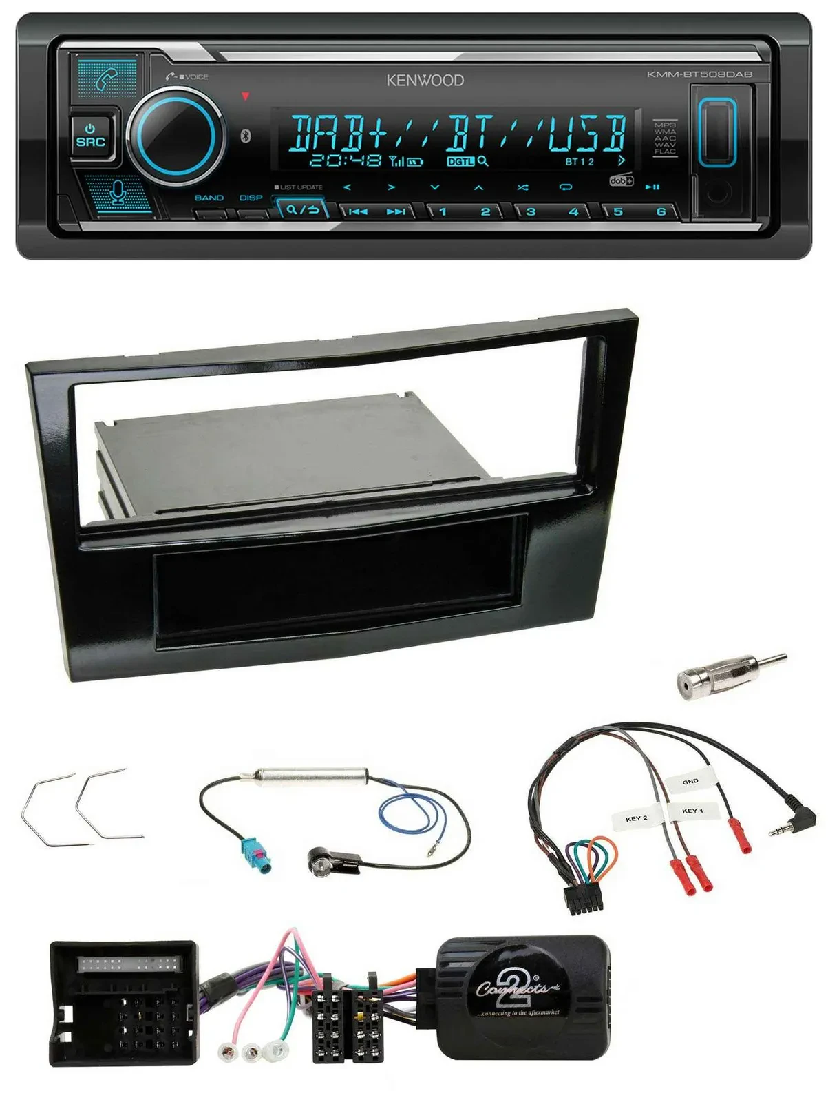 Kenwood Bluetooth Lenkrad DAB USB Autoradio für Opel Astra H Corsa D Zafira B Kl