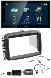Kenwood 2DIN Bluetooth Lenkrad USB DAB Autoradio für Fiat 500 L ab 2012