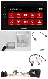 Blaupunkt 2DIN Lenkrad Bluetooth USB TMC DAB Navigation für Dacia ab 2012 hellsi