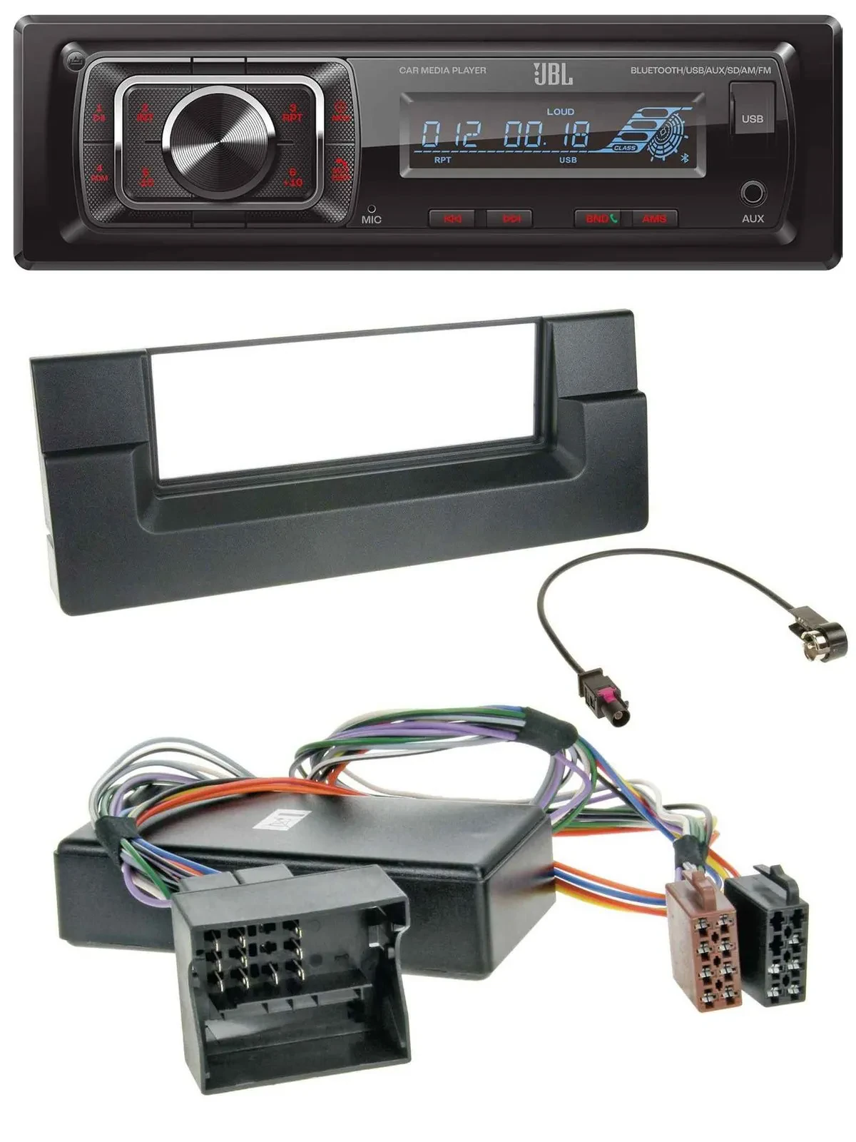 JBL SD AUX MP3 USB Bluetooth Autoradio für BMW X5 E53 5er E39 Aktivsystem Quadlo