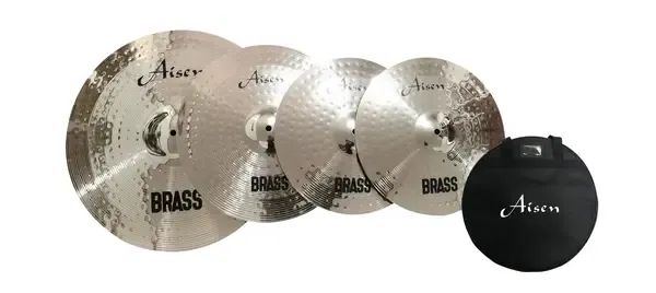 Набор тарелок для барабанов AISEN Brass Cymbal Pack с чехлом