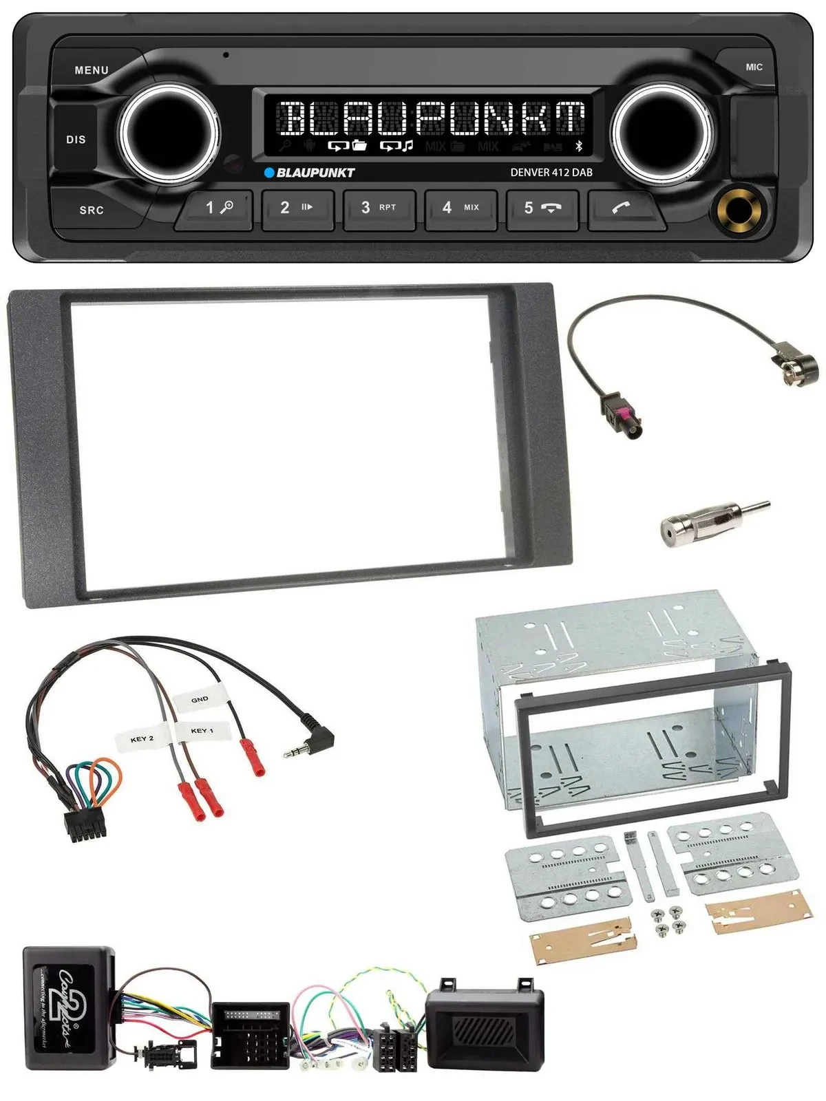 Blaupunkt Bluetooth DAB Lenkrad USB Autoradio für Ford Kuga 2008-2012 anthrazit
