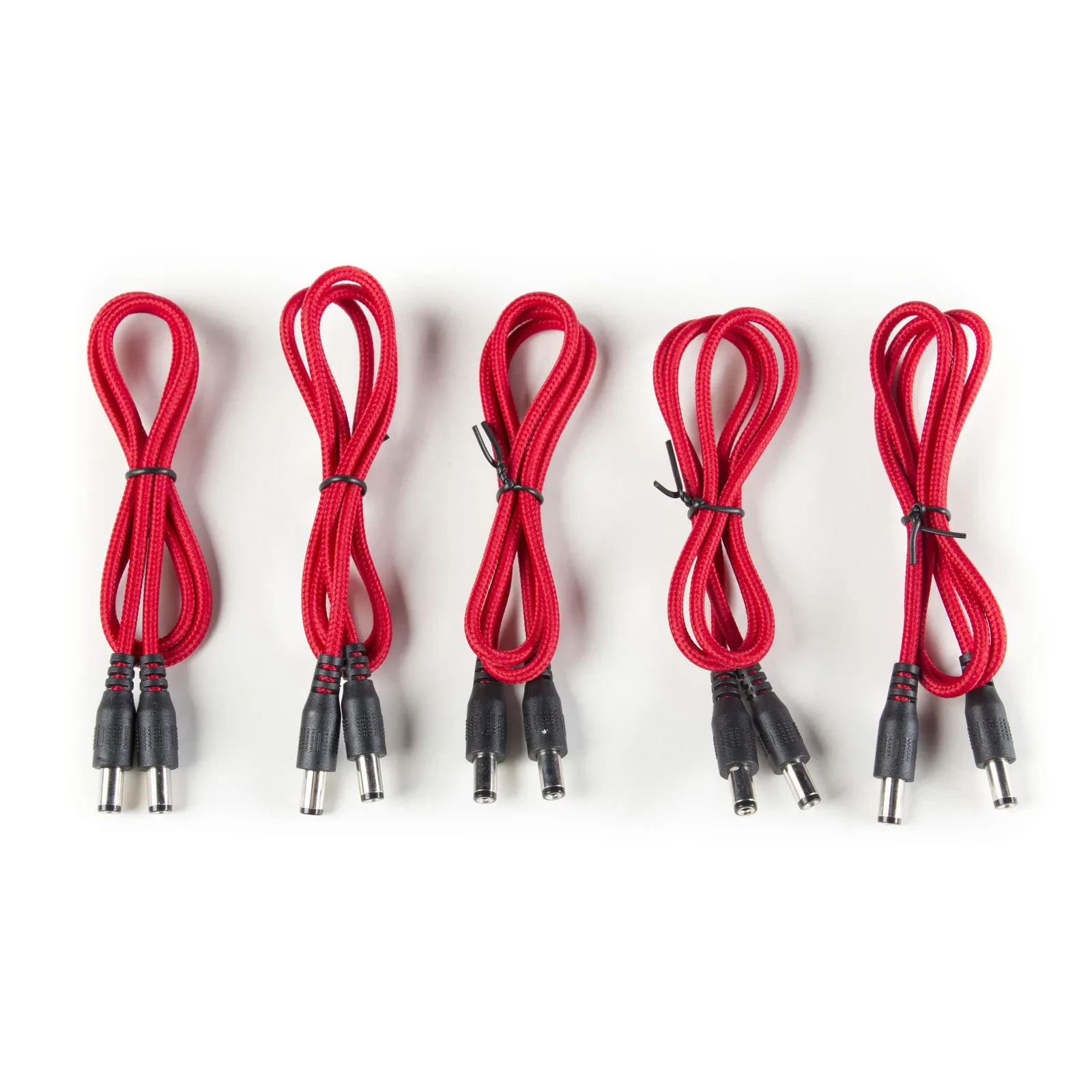 FAME DC Kabel Set 5er, 65cm Länge, 5,5mm x 2,1mm Hohlstecker, robuste rote