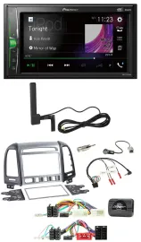 Автомагнитола для Hyundai Santa Fe 2010–2012 Pioneer 2DIN, DAB, Bluetooth, MP3, поддержка кнопок на руле