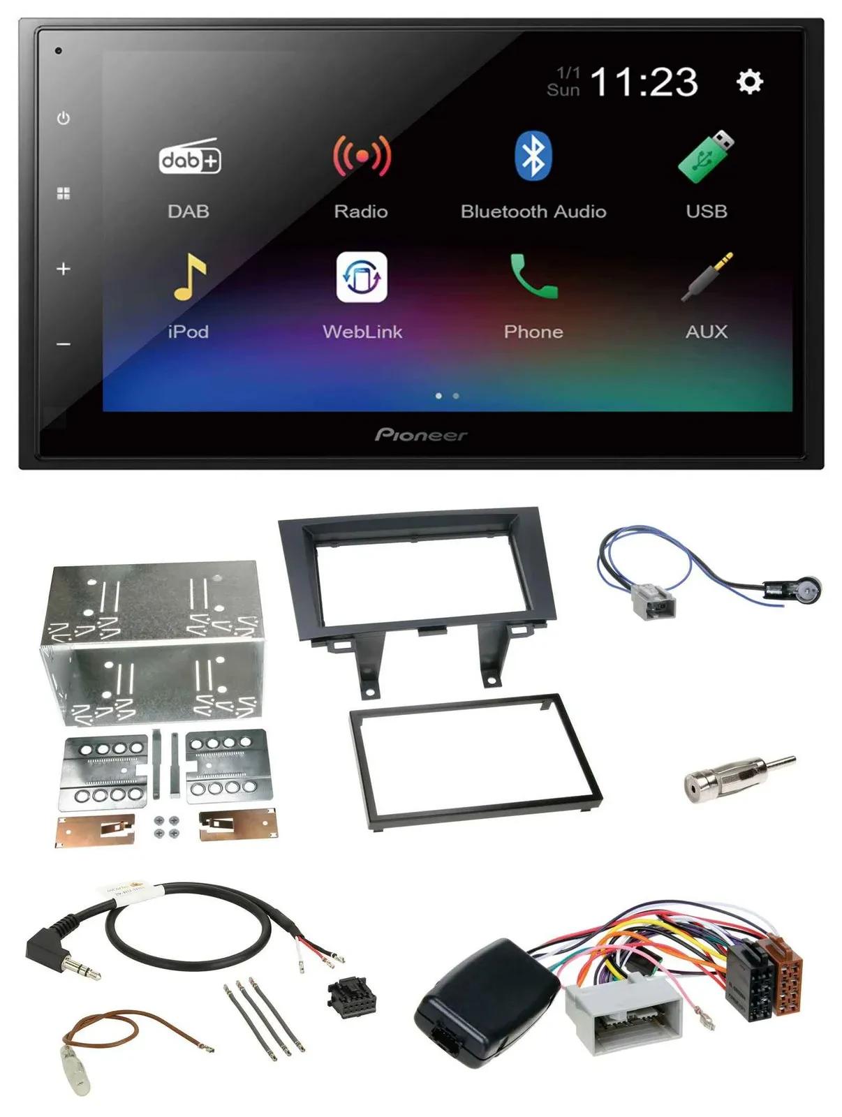 Pioneer USB Bluetooth DAB 2DIN Lenkrad Autoradio für Honda CRV 2006-2012