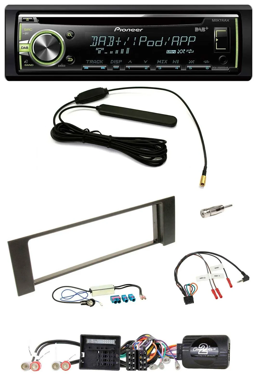 Pioneer MP3 USB CD DAB Lenkrad Autoradio für Audi A4 B6 00-04 Quadlock Doppel Fa
