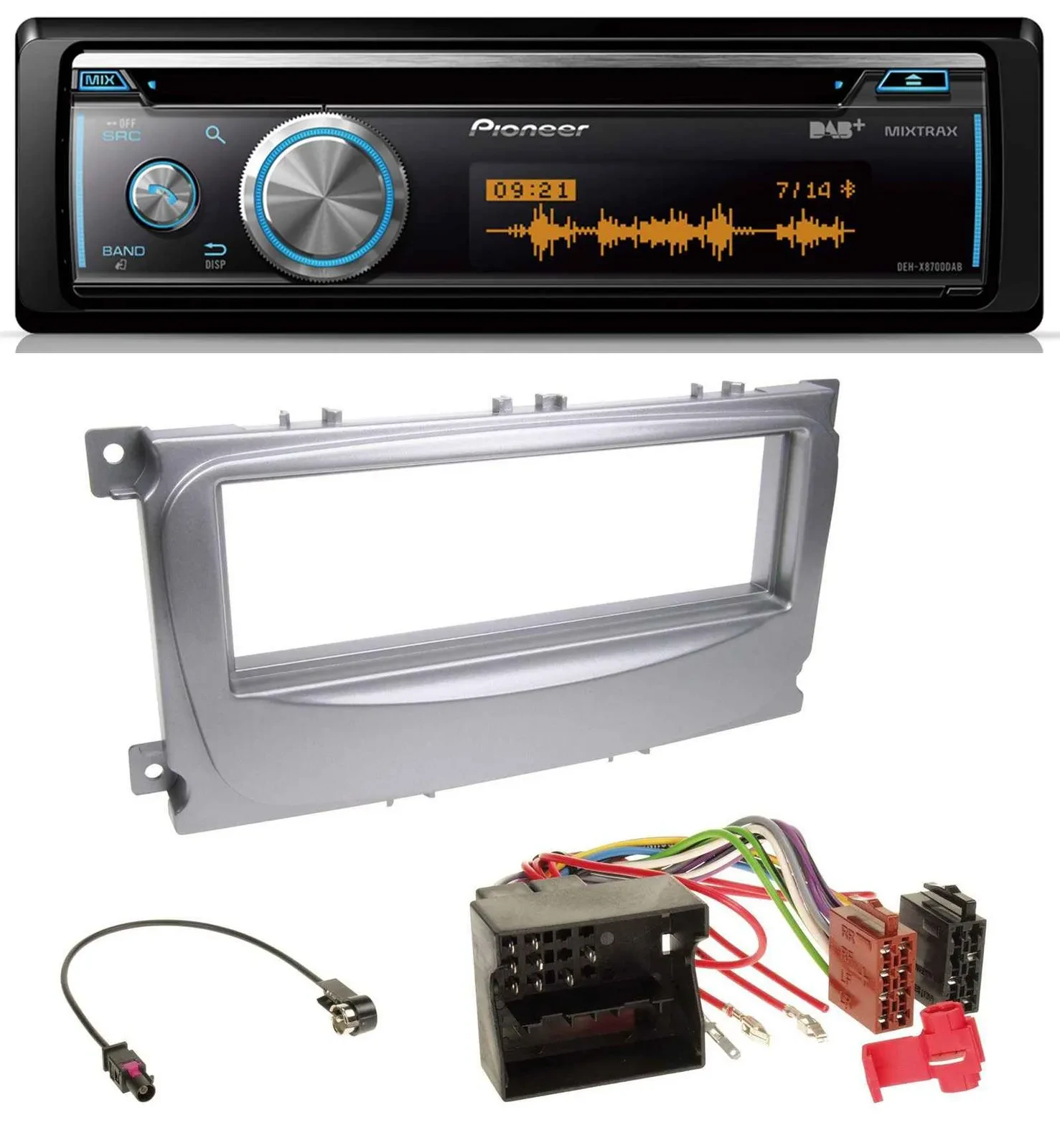 Автомагнитола Pioneer MP3 DAB USB CD Bluetooth для Ford S-Max/Mondeo 2007–2014 серебристая