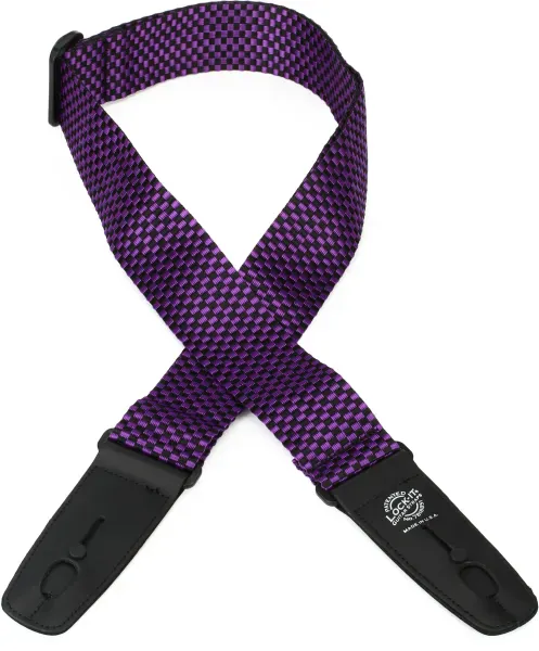 Ремень для гитары Lock-It Straps LIS-010-P2-PRCHK Professional Poly Purple Checker