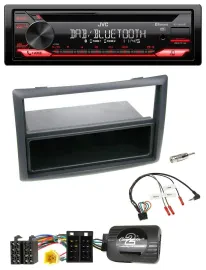 JVC CD DAB USB Bluetooth Lenkrad Autoradio für Renault Megane 2007-2008 schwarz